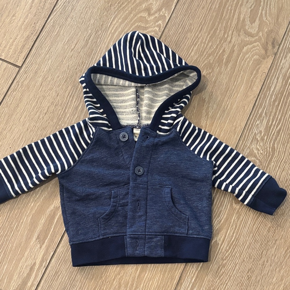 Cherokee Navy and White Striped Kids Hoodie